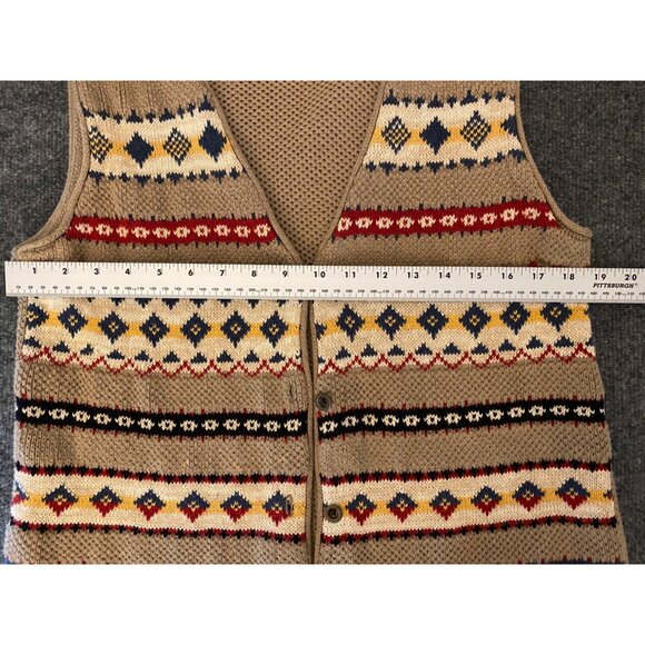 VTG Southwestern Knit Sweater Vest Womens Med Fringe Festival Indie Rock Western - Picture 11 of 13